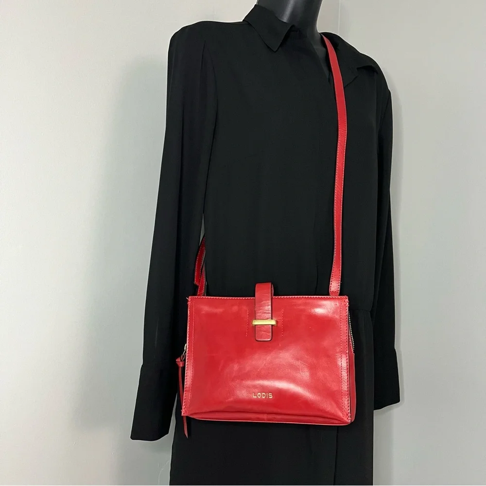 Lodis Red Leather Crossbody - Picture 12 of 12